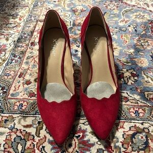 Red Pumps Comfortable Height